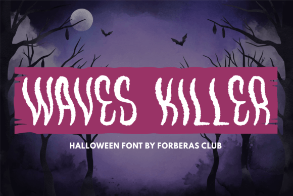 Waves Killer: A Spooky Display Font for Halloween-Themed Designs